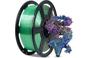 FLASHFORGE Silk Tri-Color PLA Filament 1.75mm, Coextrusion Red Blue Green Triple Color Rainbow 3D Printer Filament, Enchanting Silk Finish with 360° Multicolor Shifting Color Effect