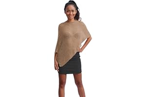 creazioni unique Poncho Bolardo de Mujer Elegante de Ceremonia o Noche - Poncho Mujer Verano y Primavera de Red de Viscosa Térmica con Esencia de Flor de Cerezo