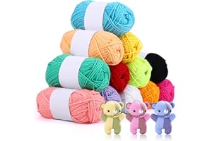 YERDOS 12X 50g Double Knitting Yarn 100% Acrylic Knitting Colourful DK,600g Perfect for Any Crochet and Knitting Mini Project,Knitting Wool Crochet, Ideal for Beginners, Kids Crafts