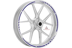 Autodomy Pack 6 Units Wheel Rim Stickers Desing Sport | Complete set for 2 Motorcycle Wheel Stripes 15" to 19" Resistant Rain and UV | Motorbike Stickers Blue
