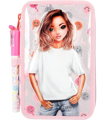DEPESCHE Top Model Triple Pen Case – Cherry Bomb, Stylisches Federmäppchen