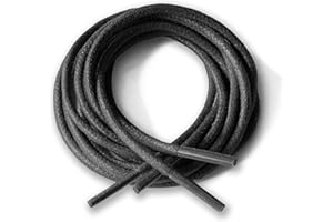 Lacestar Round Waxed Cotton 2.5mm Wide Shoelaces 12 Colors 75cm, 100cm, 125cm Long Dress Wax Cord Laces for Brogues Shoes Boot