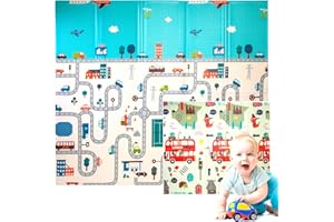 Edibaby, Alfombra Bebe Acolchada Plegable, 200 x 180 cm, 1.5cm, Tapete Bebe, Habitación, Colchoneta Suelo, Infantil, Actividades, Dormitorio, de Juegos (London Edition)