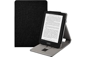 Vakarey Funda para Kobo Clara Colour/Clara BW/Clara 2E Capa,Sleep Cover para Tolino Shine Color/Shine 4/Shine 5 Funda 2024 con Correa Mano,Negro