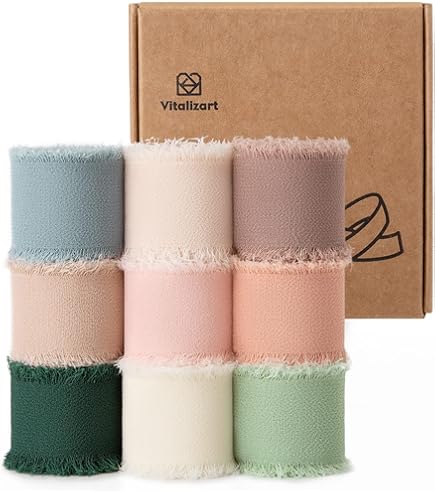 Chiffon Band 4 Rollen – Je 45 M Länge, 22 Mm Breit, Seidiges Geschenkband Für Hochzeit & Deko, In Verschiedenen Grün-Tönen