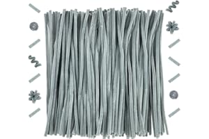 OUYIWEIMAOYI 200 Pcs Bastoncini in ciniglia, Scovolini colorati，Steli di ciniglia decorativi,Decorativi in ciniglia Per Artigianato fai da te, Decorazioni, Natale,Creativi lavoretti (Light Grey)