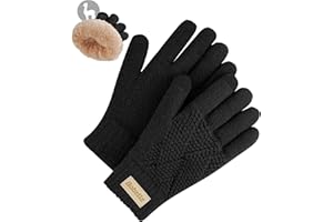 Bobelle Wear Alpaka Handschuhe Damen, Thermo Touchscreen Winterhandschuhe, Verdickte Fleece Strickhandschuhe Warme Wollhandschuhen für Outdoor