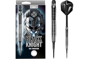 Harrows Black Knight 90% Wolfram-SoftTip-Dart-Set – 18 g und 20 g – inklusive Black Carbon ST Midi-Schäften und Micron Black Knight Flights