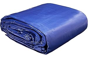 AmazonCommercial imperméable Bâche en poly étanche multi-usages, 9,1 x 12,2 m (30 x 40 pi), 5 mil d'épaisseur, bleu, lot de 1