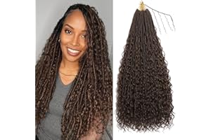 XIIMENALU Boho Faux Locs Crochet Hair 8 Packs Goddess Soft Locs with Curly Ends Pre-Looped Bohemian River Locs Crochet Hair Extensions for Black Women (F1B/30#, 24Inch(Pack de 8))