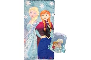 Jay Franco Disney Frozen Sparkle Slumber Sack - Cozy & Warm Kids Lightweight Slumber Bag/Sleeping Bag - Featuring Anna and Elsa (Official Disney Product)