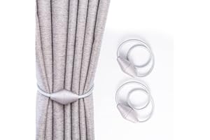 NeuWook Calamite per Tende, 2 PCS Magnetici per Tende, Calamite per Tende da Interno, Alamita Fermatende per Tende per La Decorazione Domestica dell'Ufficio (Grigio)