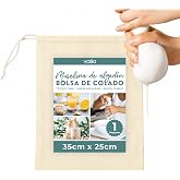 volila Cheese Cloth, Fabric Strainer - 1 Pack (35 x 25 cm) Unbleached Cotton Fabric Strainer with Drawstring - Washable Fine