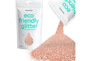 HEMWAY Purpurina biodegradable de color oro rosa ecológica A base de plantas bioultrafina para rostro cuerpo cabello manualidades resina festivales maquillaje sombra de ojos 100g/3,5 oz