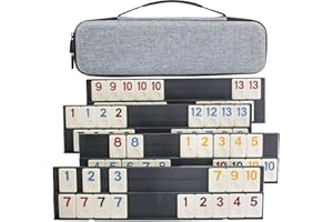 Bucher&Rossini Rummy Cup Spiel mit 4 Racks im Koffer, 106 Rummy Tiles Travel Set Rummi Spiel Original 4 Spieler für Familienspiele