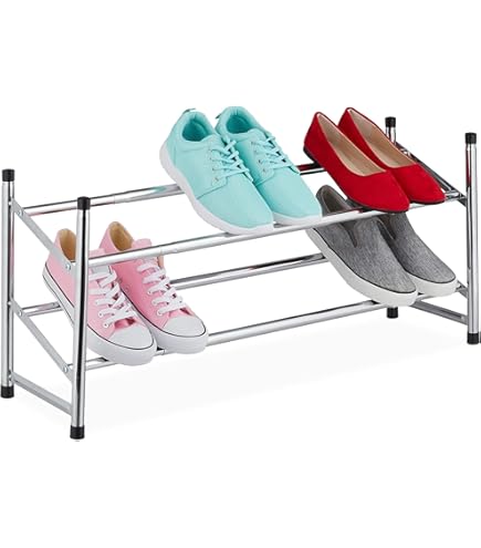 Wenko 6200070100 Range Chaussures Téléscopique 42 Paires Atlas, 68.5 X 100-300 X 8.5 Cm, Blanc, Métal