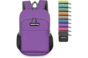 Jedebartey Rucksack, 22L Ultra Lightweight Backpack Foldable Hiking Daypack Small Travel Day Bag for Men Women Kids Outdoor Sports Camping Mountaineering Walking Cycling Climbing (Purple)