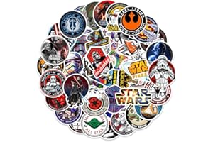 QAXROCYN Star War Stickers for Teens Boys Girls Adults, Popular Vinyl Waterproof Stickers for Laptop Flasks Water Bottle Notebook Cup Bike Tablet Car Scrapbook Phone, Trendy Movie Decals Pack[Star War-100Pcs]
