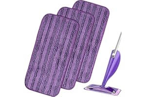 FINEVERNEK 3PCS Lingettes Reutilisable pour Swiffer WetJet Wood, Serpillières en Microfibre Remplacement, Chiffon Rechange pour Swiffer Wet Jet Balai Spray, Tampons de Vadrouille en Microfibre Lavable-Voilet