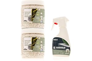 Blanco Marble Fixed Stone Kit - Pack of 2X Natural World Rock Plant Topper Stones 2kg Tubs & 200ml Easihold Stone Fixing Spray | 4kg | 5mm Diameter Stones | Home & Garden Plant Pots and Decorations