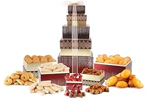 DEVON CERAMICS LTD Tower of Treats Gift Hamper - 9 Designs to Choose From! (Plum & Gold)
