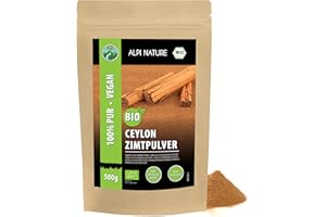 ‎ALPI NATURE Alpi Nature Organiczny cynamon cynamonowy (500 g) proszek cynamonowy z kontrolowanej uprawy organicznej bez glutenu bez laktozy testu laboratoryjnego wegańskiego cynamonu go delikatnie suszonego