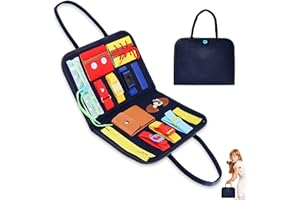 ENCURYNA Busy Board dla małych dzieci, zabawka sensoryczna Montessori, deska do aktywności dla małych dzieci w wieku od 1-4 lat, dla dziewczynek i chłopców, zabawka motoryczna, prezent