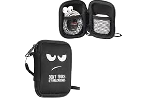 kwmobile Neoprenowe etui kompatybilne ze słuchawkami dousznymi – etui 6 x 9 cm z zamkiem błyskawicznym – Don't Touch My Headphones