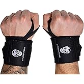 Gymreapers Weightlifting Wrist Wraps (Competition Grade) 18" Professional Quality Wrist Support with Heavy Duty Thumb Loop - 