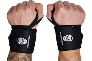 Gymreapers Weightlifting Wrist Wraps (Competition Grade) 18" Professional Quality Wrist Support with Heavy Duty Thumb Loop - Best Wrap for Powerlifting, Strength Training, Bodybuilding