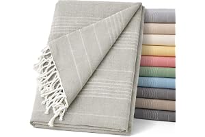 ECOMMERC3 | Multipurpose Foulard Storlek 300 x 260 för både soffa eller säng - Multifunktionellt överkast i linnefärg dekorat