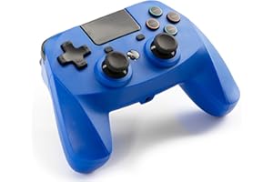 Snakebyte PS4 GAME:PAD 4S - Wireless bluetooth Controller for PlayStation 4 / PS4 Slim/Pro, analog dual joysticks, PC compatible (Windows 7/8/10), 3.5mm headphone jack, touchpad, Blue