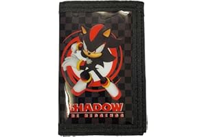 SONIC THE HEDGEHOG Shadow The Sonic Hedgehog Kids Wallet with Zipped Coin Compartment & Card and Note Slots