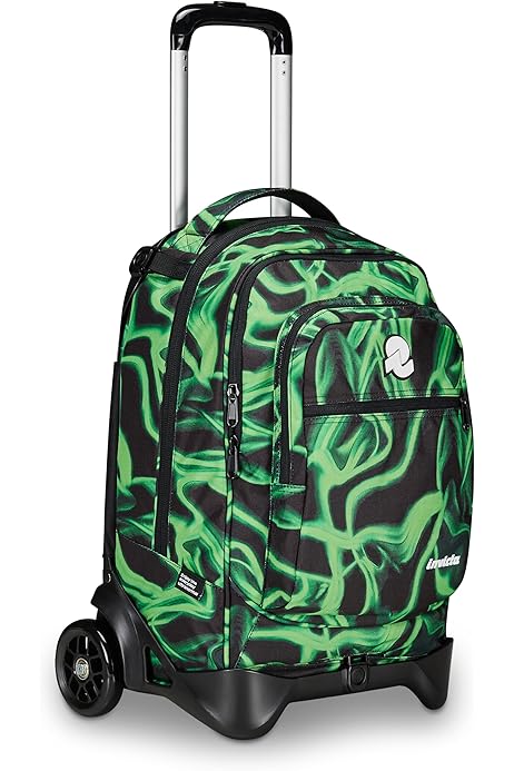 Zaino Trolley Invicta Scuola 2 In 1 - 35L Blu Camo, Carrello Fisso E Spallacci - Foto 6
