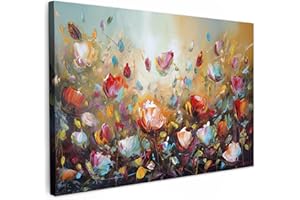 MuchoWow© Impression sur Toile Photo Peinture 90x60 cm Tableau Decoration Murale Chambre Salon Maison Deco Cuisine Fleurs - Art - Nature - Huile