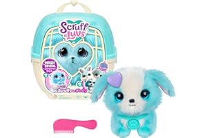 SCRUFF-A-LUVS ScruffaLuvs Pet Scruffs Blue - Mystery Plush Toy, 7.5" Tall - Wash to Reveal 1 of 3 Rescue Pets: Puppy, Bunny, or Kitty - Includes 8.7" Deluxe Pet Carrier
