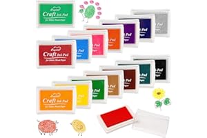 CafullCon Stempelkissen Bunt, 15 Stück DIY Stempelkissen Fingerabdrücke, Stempelkissen Ungiftig Abwaschbar Stamp Pad, Fingerstempelfarbe Bunt für Papier Handwerk Stoff Malerei DIY Geburtstag Geschenk