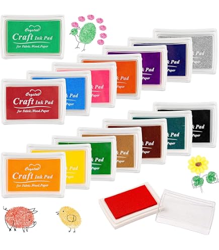 Tampons encreurs, 24 couleurs Coussins Tampons encreurs d'empreintes digitales partenaire