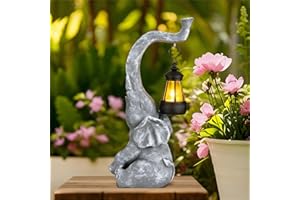 Kendane Elephant Gifts for Women Elephant Ornament Animal Solar Garden Statues Garden Decoration Solar Light for Patio, Balcony, Yard, Lawn, Mum