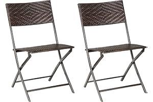 Totò Piccinni Sedia da giardino pieghevole in Polyrattan Marrone per Pic-Nic (Set 2 Sedie Pieghevoli)