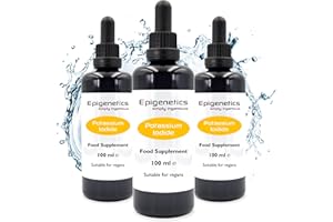 EPIGENETICS Potassium Iodide 300ml | 75mcg Iodine Per Drop (High Strength) | Premium UV Blocking Miron Violet Glass | Vegan Liquid Supplement UK Made | 12 Month Supply