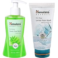 Himalaya Herbals Purifying Neem Face Wash, 200ml & Oil Clear Lemon Face Wash, 150ml Combo