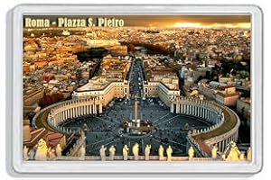 AWS Aimant de frigo en PVC Plastique dur Avec photo souvenir Rome Place Saint Pierre Ville du Vatican -