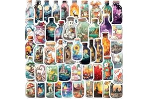 PNGIF Wasserfeste Aesthetic Aufkleber 50 Stück, Graffiti Anime Kawaii Tiere Blumen Sticker für Laptop Koffer Fahrrad Skateboard Motorrad Helm MacBook iPad Snowboard Scrapbook