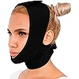 invera Chin Compression Garment After Liposuction Surgery, Neck Cover Strap Bandage (Black, S)