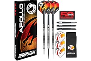 RED DRAGON Apollo Jeu de fléchettes 24 grammes avec ailettes et tiges Hardcore Dart