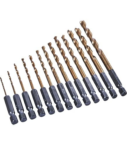 thumbnail image 2 of 32-Piece Titanium Coated HSS Drill Bit Set - Hex Shank Quick Change, Split Point, Esukceso 2 of 6