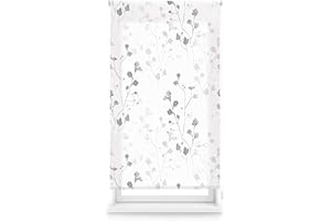 Blindecor Flores | Estor Enrollable Translúcido con Estampado Impresión Digital | Modelo Bloom | 90 x 180 cm (ancho por alto) Tamaño de la Tela 87 x 175 cm | Estores para Ventanas