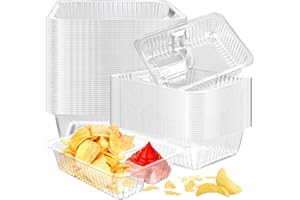 Vmiapxo Nacho-Tabletts aus Kunststoff, 340 ml, 16,5 x 13 cm, Einweg-Servierbehälter, 2 Fächer, Nacho-Boot für Snack und Soßen, Käse, Dip, Konzessionsständer, Filmabend, Karneva, Party, Chip-Zubehör