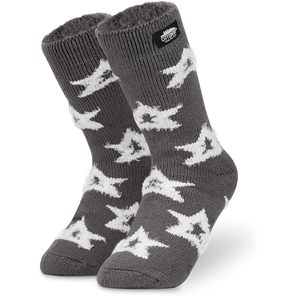 Chaussettes Pantoufles Femme Épaisses Molletonnées - Chausson Chaussette Antidérapante Thermique D'Hiver, Cadeau Doux 1 Paire